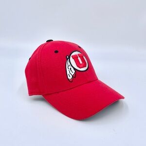 NEW Utah Utes NCAA Flex Fitted Stretch Embroidered Red Hat Adult OSFM